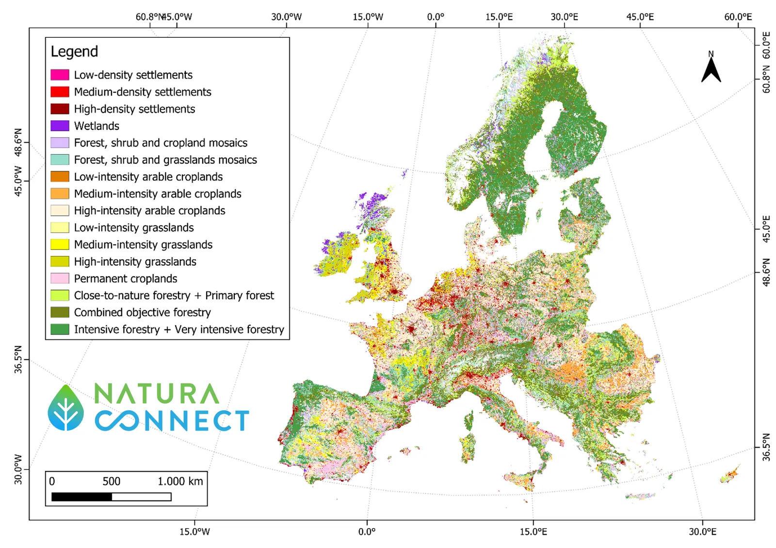 NaturaConnect land-use scenario maps for Europe